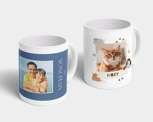 una tazza con foto di compleanno