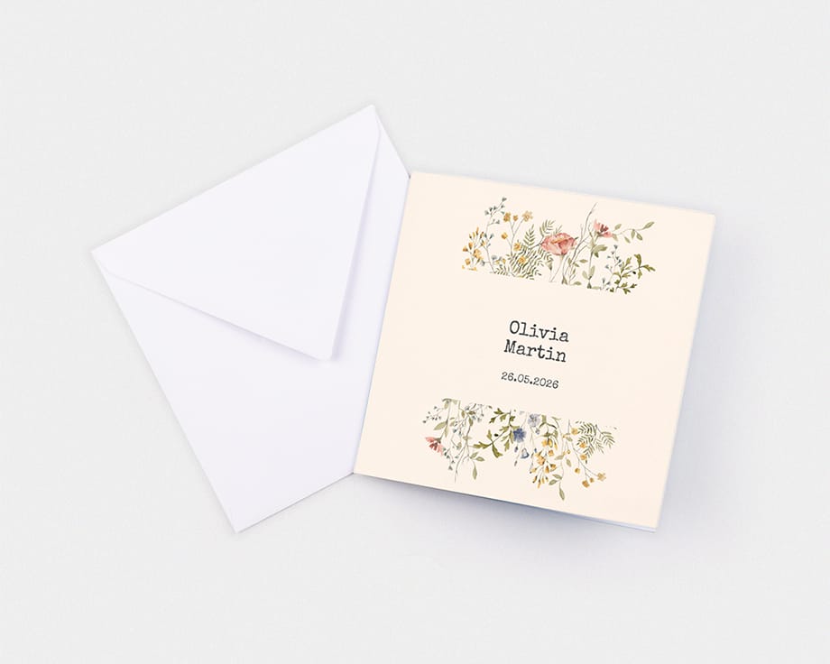 Biglietti Quadrati Piegati