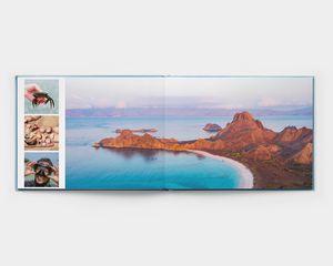 Foto su pagine di un libro orizzontale a rilegatura piatta