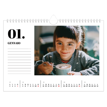 Calendario Fotografico A4 Orizzontale — Serif e momenti