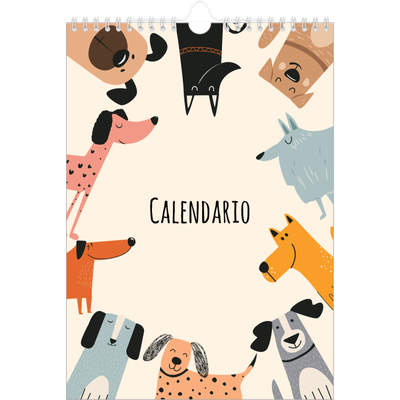 Calendario personalizzato A4 — Zampette di cane e scarabocchi [copertina]