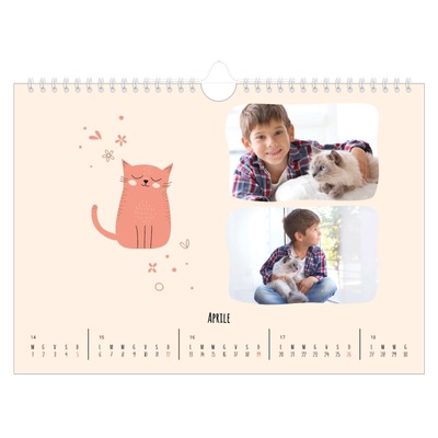 Calendario fotografico A4 — Zampette di gatto e scarabocchi [Aprile]