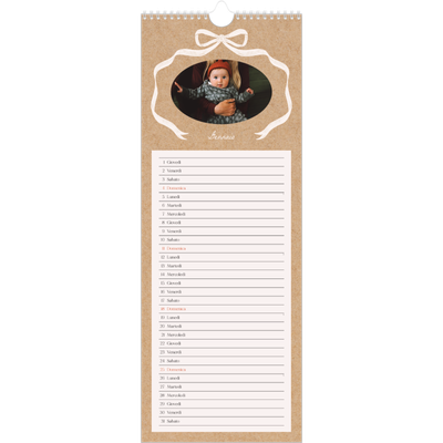 Calendario da cucina  — Kraft e fiocco [Gennaio]