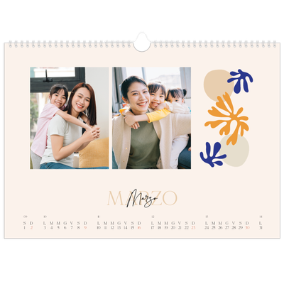 Calendario A3 orizzontale  — Corallo [Marzo]