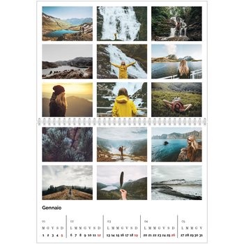 Calendario A4 Doppio — Griglia fotografica