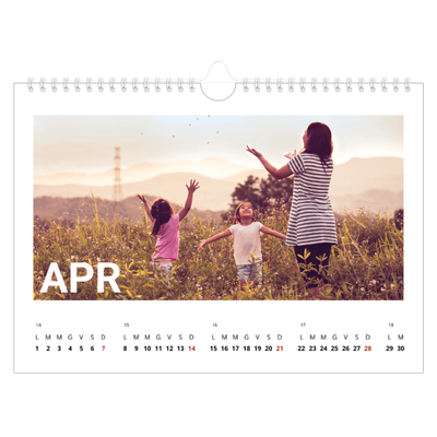 Calendario fotografico A4 — Mese in grande [Aprile]