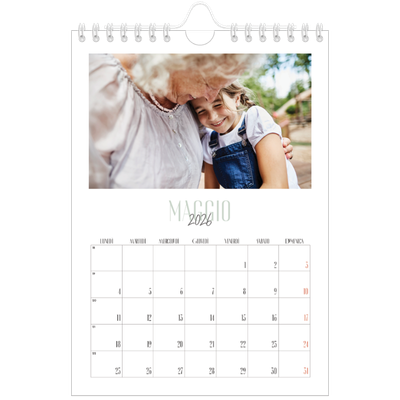 Calendario fotografico A5 — Tipografia mista [copertina]