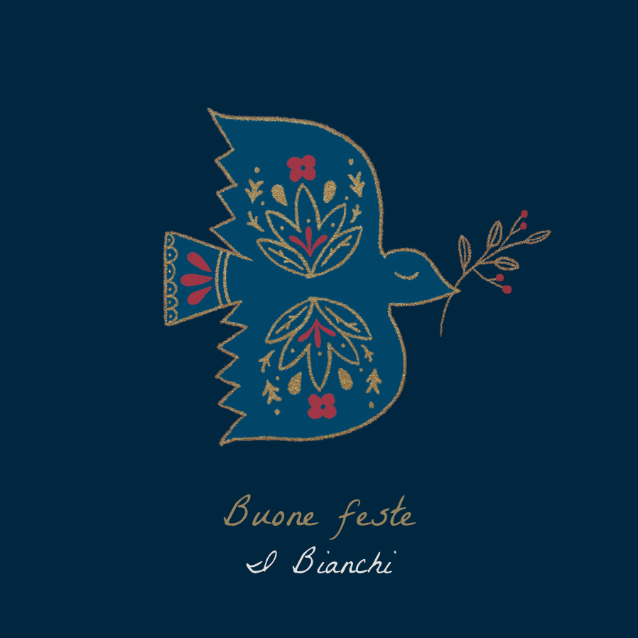 Biglietti — Colomba folk - blu marino