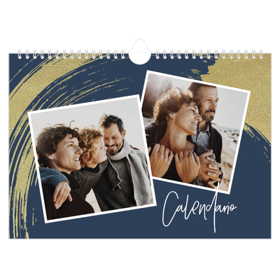 Calendario fotografico A4 — Sfondi spazzolati d'oro [copertina]