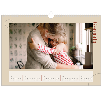 Calendario Fotografico A3 Orizzontale — Testo asimmetrico