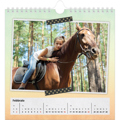 Calendari quadrati — Nastro adesivo artigianale [Febbraio]