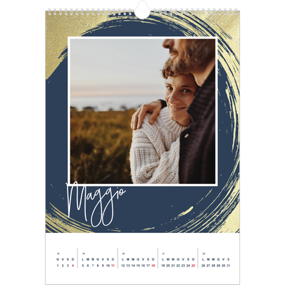 Calendario A3 verticale — Sfondi spazzolati d'oro [copertina]