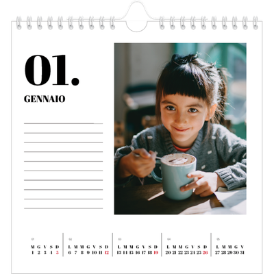 Calendari quadrati — Serif e momenti [Gennaio]