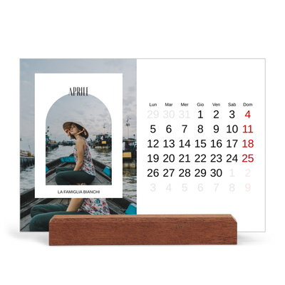Calendario con supporto in legno orizzontale  — L'arco aperto [Aprile]