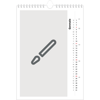 Calendario personalizzato A4 — Disegna il tuo prodotto [Gennaio]