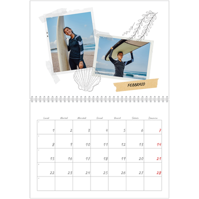 Calendario A4 Doppio — Album ricordi con stile [Febbraio]