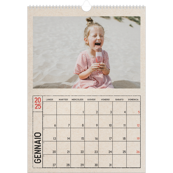 Calendario personalizzato A3 — Effetto timbro artigianale