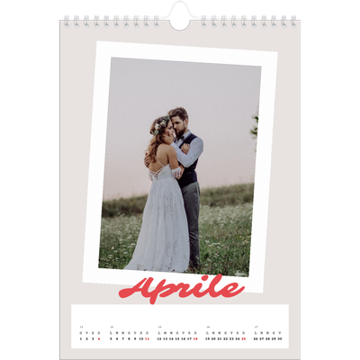 Calendario personalizzato A4 — Firmato in cremisi [Aprile]