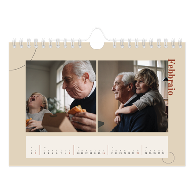 Calendario fotografico A5 — Testo asimmetrico [Febbraio]