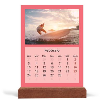 Calendario con supporto in legno verticale  — Colora il mio mondo [Febbraio]