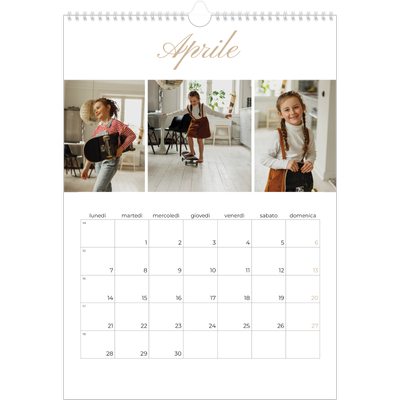 Calendario A3 verticale — Scatole con strisce fotografiche [Aprile]