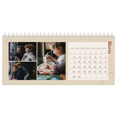 Calendari da tavolo — Testo asimmetrico [Marzo]