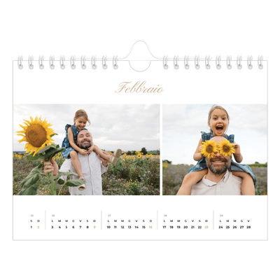 Calendario fotografico A5 — Scatole con strisce fotografiche [Febbraio]