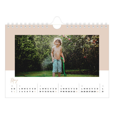 Calendario fotografico A5 — Cornici terrose [Marzo]