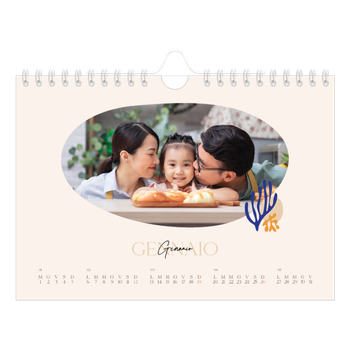 Calendario Fotografico A5 Orizzontale — Corallo