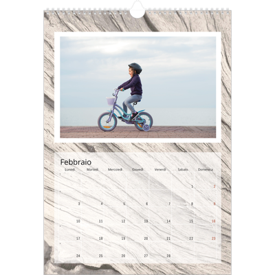 Calendario A3 verticale — Corteccia d'albero [Febbraio]