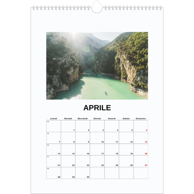 Calendario A3 verticale — Foto semplice [Aprile]