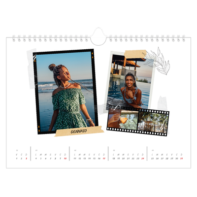 Calendario fotografico A4 — Album ricordi con stile [Gennaio]