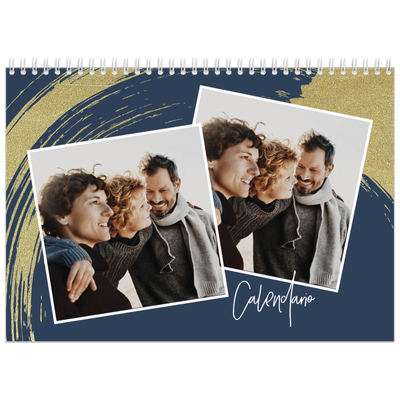 Calendario A4 Doppio — Sfondi spazzolati d'oro [copertina]