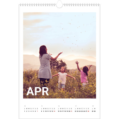 Calendario A3 verticale — Mese in grande [Aprile]
