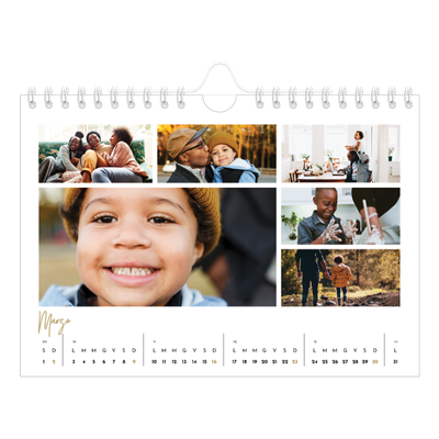 Calendario fotografico A5 — Testo scarabocchiato [Marzo]