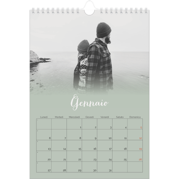Calendario personalizzato A4 — Verde nebbioso