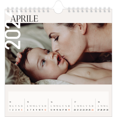 Calendari quadrati — Testo sovrapposto [Aprile]