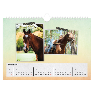 Calendario fotografico A4 — Nastro adesivo artigianale [Febbraio]