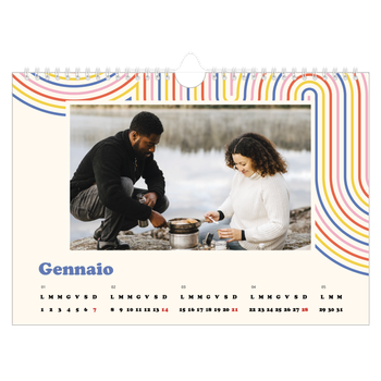 Calendario Fotografico A4 Orizzontale — Strisce retro