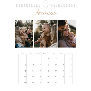 Calendario personalizzato A4 — Scatole con strisce fotografiche