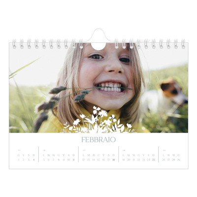 Calendario fotografico A5 — Motivo floreale [Febbraio]