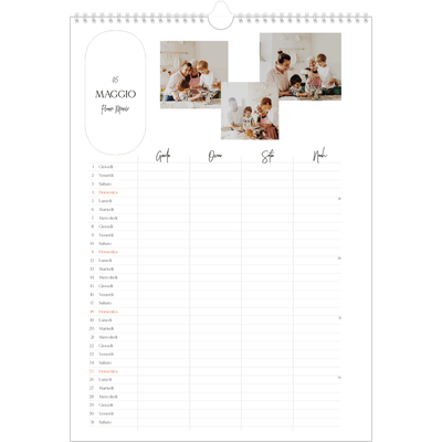Calendario famiglia A3 verticale — Fare programmi - Famiglia di 4 [copertina]