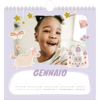 Calendario Fotografico Quadrato — Unicorno arcobaleno