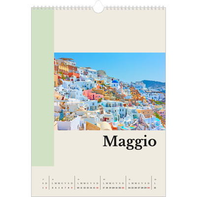 Calendario A3 verticale — Vedute del mondo [Maggio]