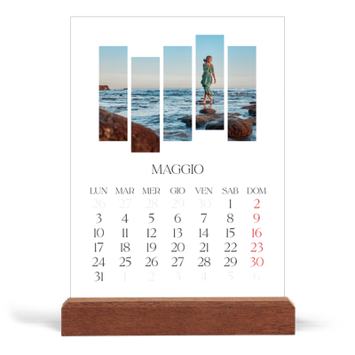 Calendario con supporto in legno verticale  — Mosaici di viaggio [copertina]