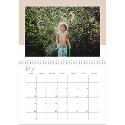 Calendario A4 Doppio — Cornici terrose [Marzo]