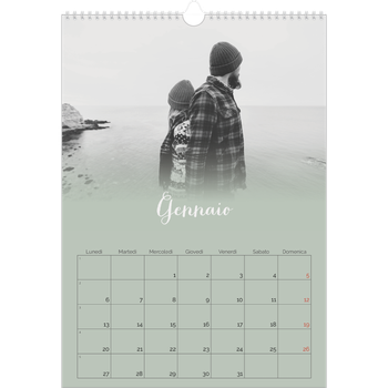 Calendario personalizzato A3 — Verde nebbioso