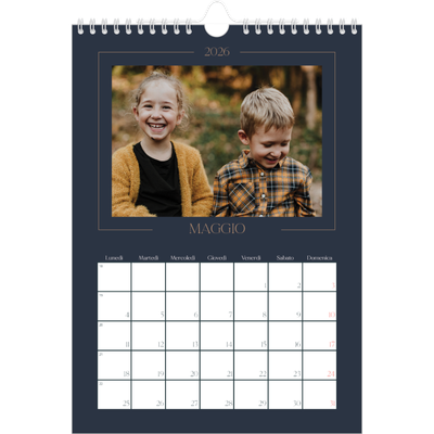 Calendario personalizzato A4 — Blu prussiano [copertina]