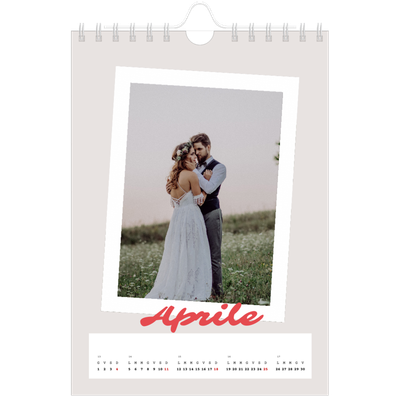 Calendario fotografico A5 — Firmato in cremisi [Aprile]