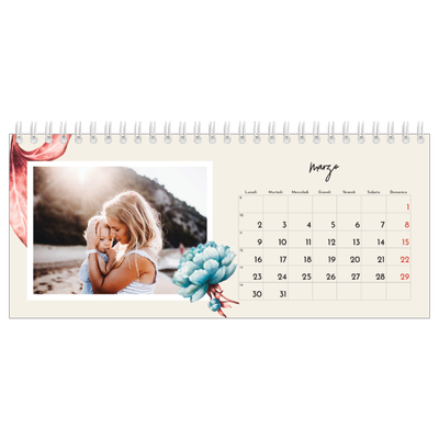 Calendari da tavolo — Fiori dipinti [Marzo]